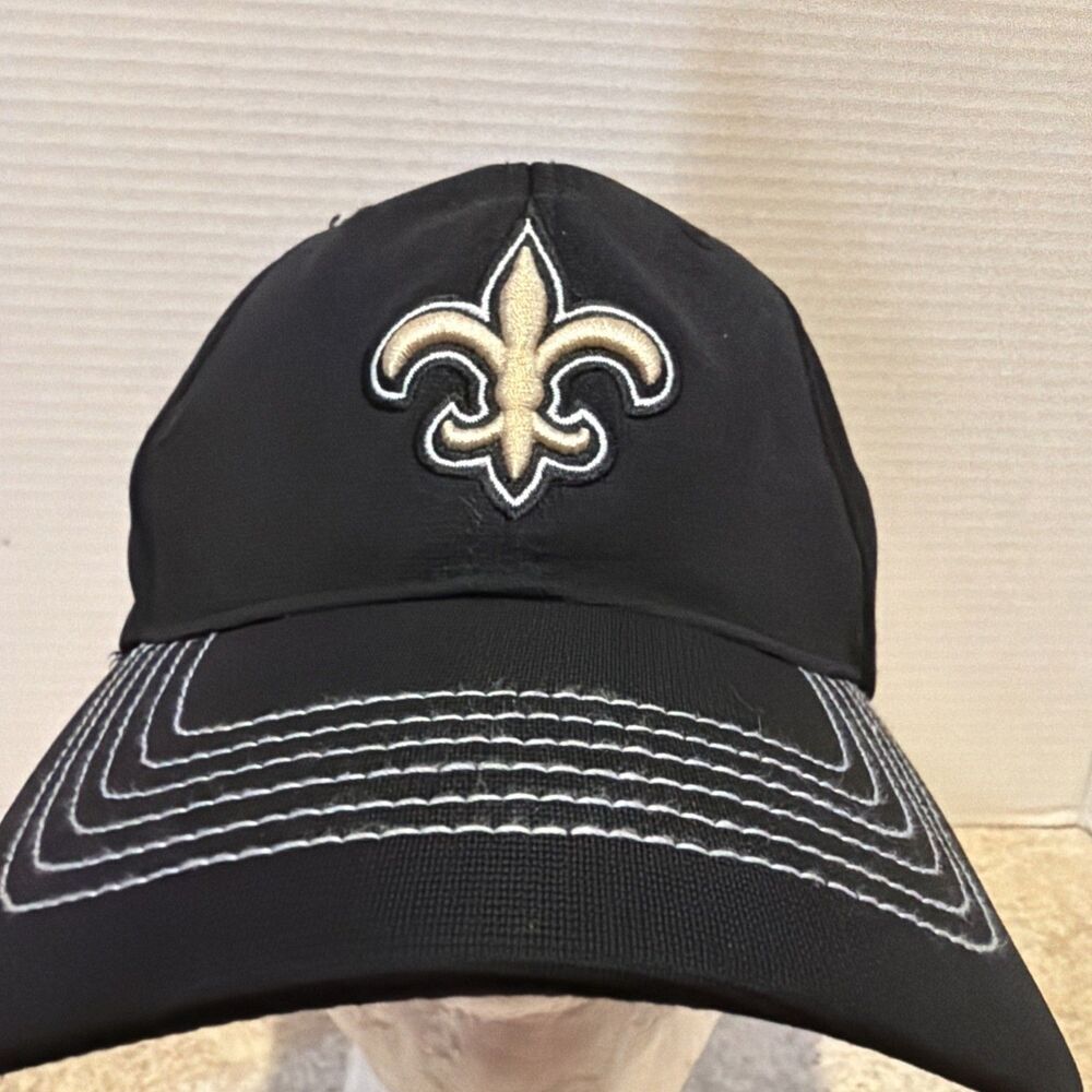 New Orleans Saints Hat Cap NFL Football one size stretch Black Fleur De Lis